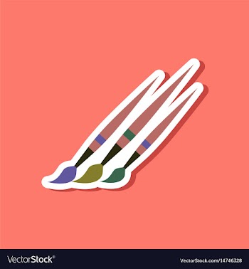 Paper sticker on stylish background brushes vector image