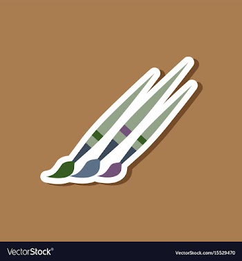 Paper sticker on stylish background brushes vector image