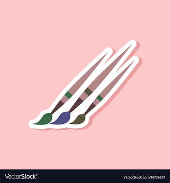 Paper sticker on stylish background brushes vector image