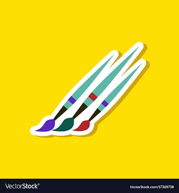Paper sticker on stylish background brushes vector image