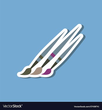 Paper sticker on stylish background brushes vector image