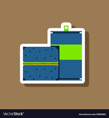 Paper sticker on stylish background burger and vector image