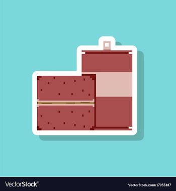 Paper sticker on stylish background burger and vector image