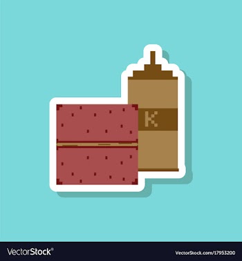 Paper sticker on stylish background burger and vector image
