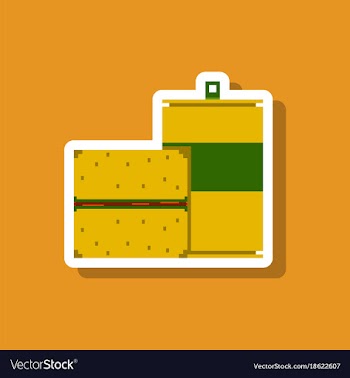 Paper sticker on stylish background burger and vector image