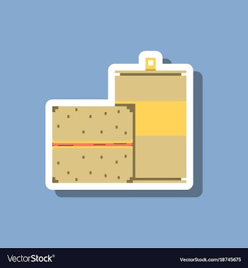 Paper sticker on stylish background burger and vector image