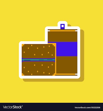 Paper sticker on stylish background burger and vector image