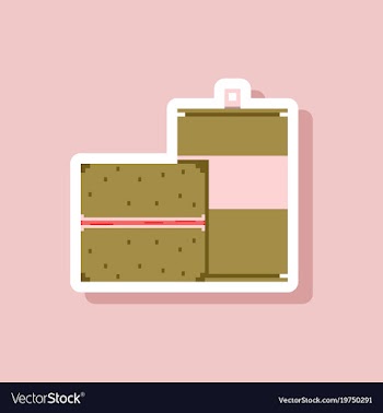 Paper sticker on stylish background burger and vector image
