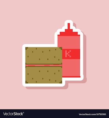 Paper sticker on stylish background burger and vector image