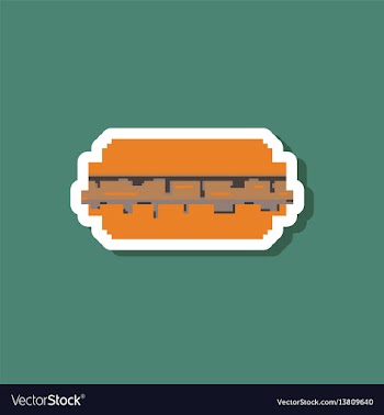 Paper sticker on stylish background burger vector image