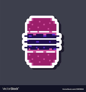 Paper sticker on stylish background burger vector image