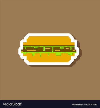 Paper sticker on stylish background burger vector image