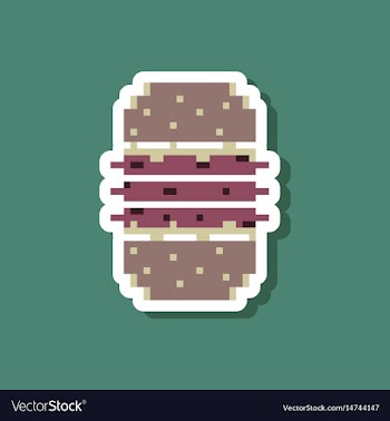 Paper sticker on stylish background burger vector image