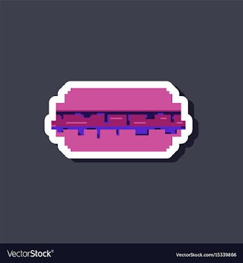 Paper sticker on stylish background burger vector image