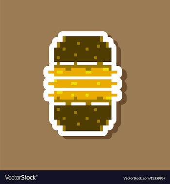 Paper sticker on stylish background burger vector image