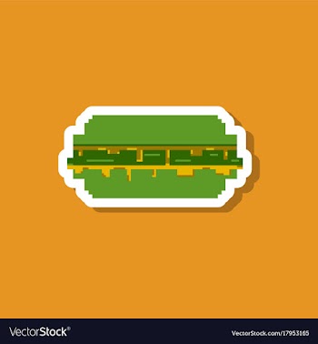 Paper sticker on stylish background burger vector image