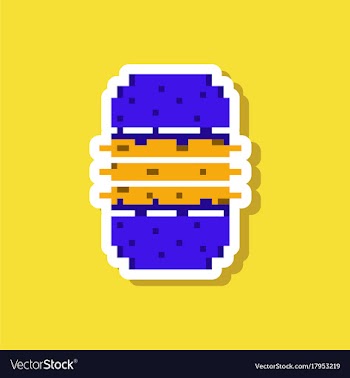 Paper sticker on stylish background burger vector image