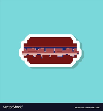 Paper sticker on stylish background burger vector image