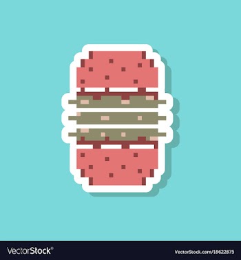 Paper sticker on stylish background burger vector image