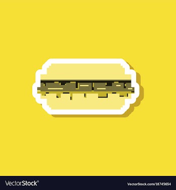 Paper sticker on stylish background burger vector image