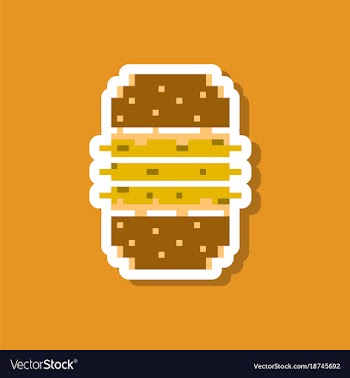 Paper sticker on stylish background burger vector image