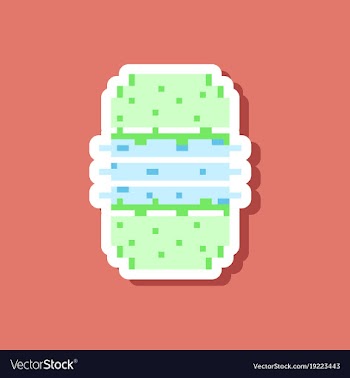 Paper sticker on stylish background burger vector image