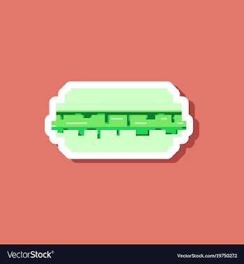 Paper sticker on stylish background burger vector image