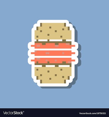Paper sticker on stylish background burger vector image