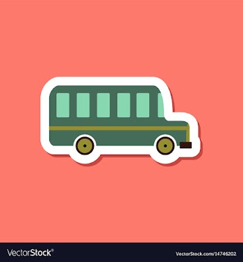Paper sticker on stylish background bus vector image