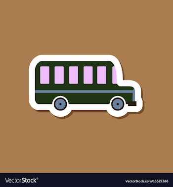 Paper sticker on stylish background bus vector image