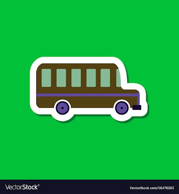 Paper sticker on stylish background bus vector image
