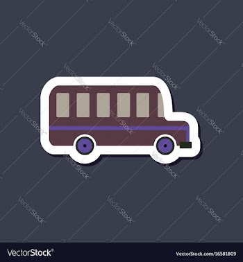 Paper sticker on stylish background bus vector image