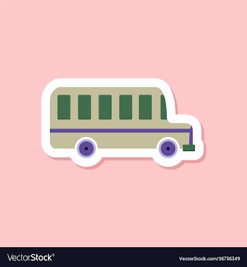 Paper sticker on stylish background bus vector image