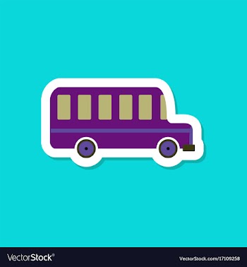 Paper sticker on stylish background bus vector image