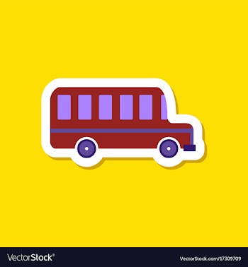 Paper sticker on stylish background bus vector image
