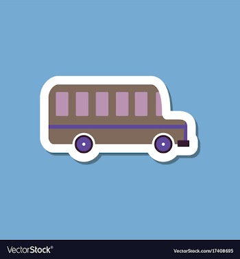 Paper sticker on stylish background bus vector image