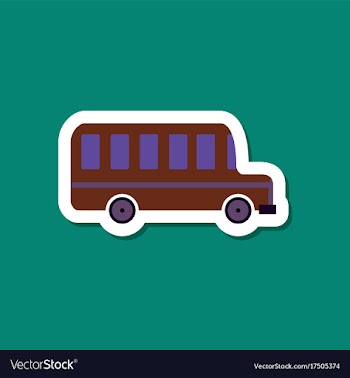 Paper sticker on stylish background bus vector image