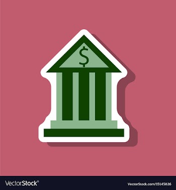 Paper sticker on stylish background business bank vector image
