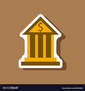 Paper sticker on stylish background business bank vector image