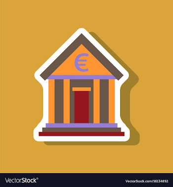 Paper sticker on stylish background business bank vector image