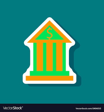 Paper sticker on stylish background business bank vector image