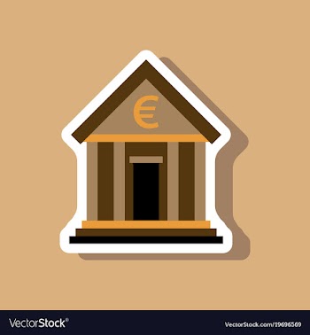 Paper sticker on stylish background business bank vector image