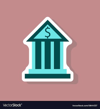 Paper sticker on stylish background business bank vector image