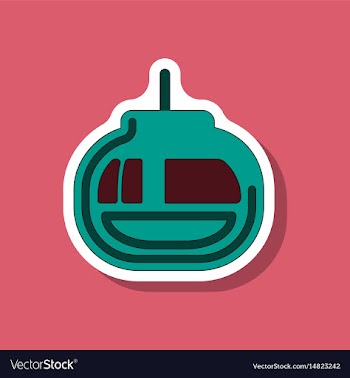 Paper sticker on stylish background cabin ski lift vector image