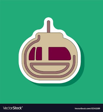 Paper sticker on stylish background cabin ski lift vector image