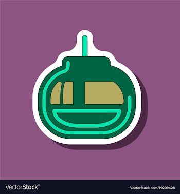 Paper sticker on stylish background cabin ski lift vector image