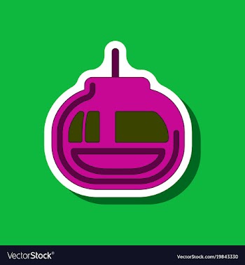 Paper sticker on stylish background cabin ski lift vector image