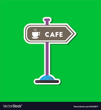 Paper sticker on stylish background cafe sign vector image
