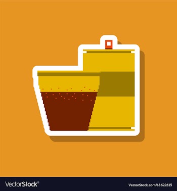 Paper sticker on stylish background can of soda vector image