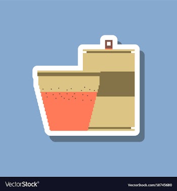 Paper sticker on stylish background can of soda vector image